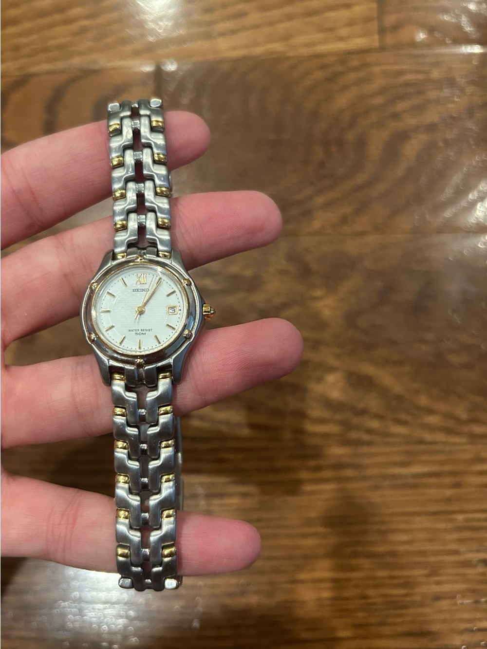 Seiko Two-Tone Bracelet Watch in Silver and Gold Accents